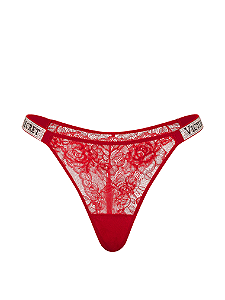 Calcinha Shine Strap Lace High-Leg Brazilian Victoria’s Secret - Rosa Tamanho: M