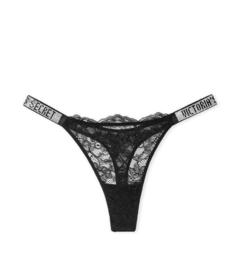 Calcinha Preta  Shine Strap Lace Victoria’s Secret - Tamanho G