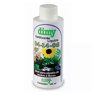 Fertilizante Líquido Dimy 04-14-08 + Micros 120 ml – Nutrição Profunda para Plantas e Flores