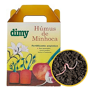 Fertilizante Húmus de Minhoca Dimy 1kg – Adubo Orgânico Natural p/ Plantas