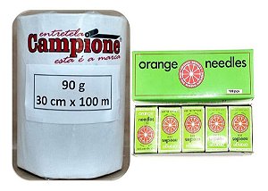 Entretela Para Bordado Rasgo Fácil 30cm X 100m Com 50 Agulhas Hax1 75/11