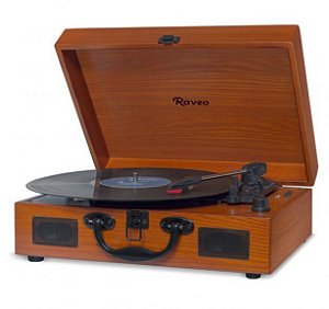 vitrola bluetooth raveo sonetto wood toca discos usb
