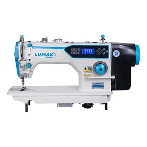 Máquina Reta Eletrônica Com Corte De Linha Arremate Automatico + Mesa Completa Lumak Lu9800