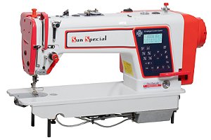Máquina De Costura Reta Eletrônica Com Inteligencia Artificial 220v 4 Motores + Mesa Completa