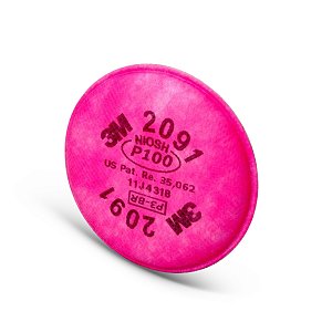 Filtro Disco 3M 2091 Rosa para Poeiras, Fumos, Nevoas e Radionucleicos P3 Par