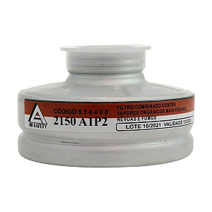 Filtro AirSafety para Máscara AirSan A1P2 Vapores Organicos e Poeiras P2