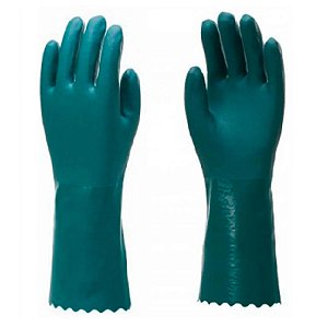 Luva de PVC Bunzl Verde com Forro Palma Áspera CA4409 OU CA30514
