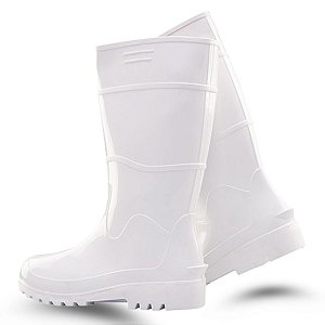 Bota de PVC Baspan Cano Longa Branca CA39204