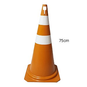 Cone de PVC PIC Laranja e Branco 75CM de Altura