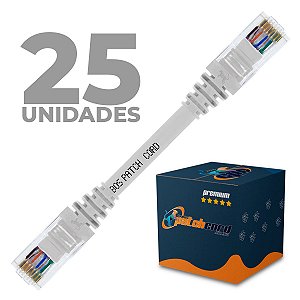 Cabo Patch Cord CAT5e UTP CCA 10 Centímetros - 25 Unidades