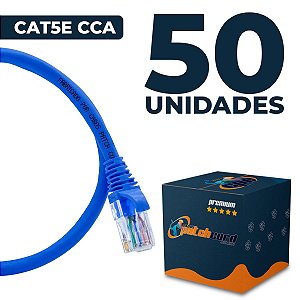 Cabo Patch Cord CAT5e UTP CCA 60 Centímetros - 50 Unidades