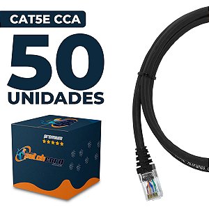 Cabo Patch Cord CAT5e UTP CCA 80 Centímetros - 50 Unidades