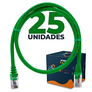 Cabo Patch Cord CAT5e UTP CCA 90 Centímetros - 25 Unidades