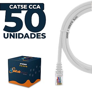 Cabo Patch Cord CAT5e UTP CCA 2,5 Metros - 50 Unidades