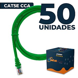 Cabo Patch Cord CAT5e UTP CCA 4 Metros - 50 Unidades