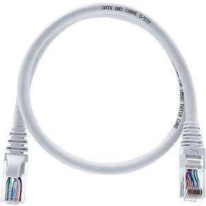 50un. Cabo de Rede 50 Centímetros Patch Cord Cat6 UTP 100% Cobre