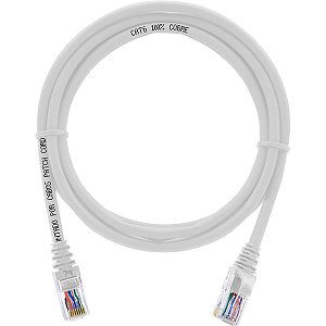 50un. Cabo de Rede 2,5 Metros Patch Cord Cat6 UTP 100% Cobre