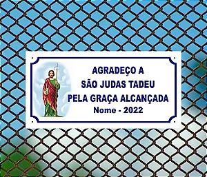 Placa de agradecimento São Judas Tadeu - PVC