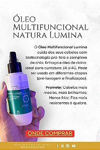 Óleo Multifuncional Para Cabelos Cacheados e Crespos Lumina 100 ml