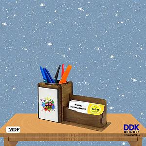 Porta Caneta e Cartão Personalizada de MDF