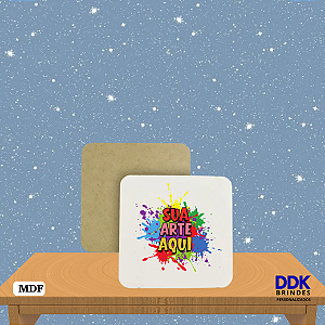 Porta Copos Personalizado Quadrado de MDF kit com 05 Unidades