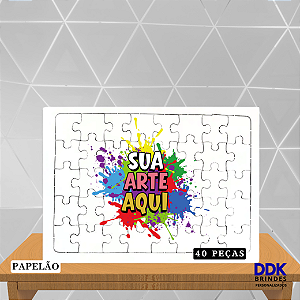 Quebra Cabeça Personalizado em Papel 40 peças kit com 05 Unidades