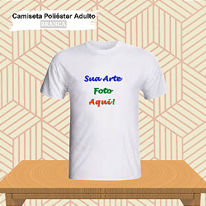 Camiseta Personalizada Adulto Poliéster Branca