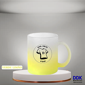 Caneca de Vidro Personalizada Jateado Degrade 325ml (Div. Cores)