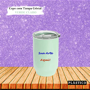 Copo Plástico Personalizado com Tampa Cristal 450ml (Div. Cores)