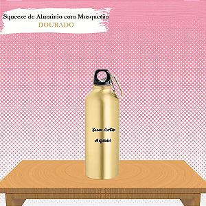 Squeeze Personalizado Alumínio c/Mosquetão 500ml