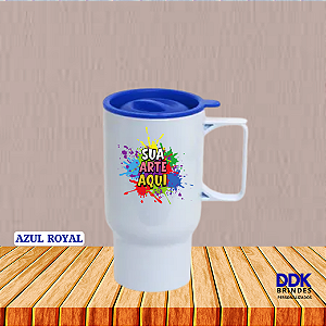 Caneca Personalizada Polímero (Plástico) 500ml Veicular com Tampa
