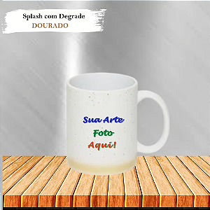 Caneca Personalizada Splash Fosca Branca com Degrade Cerâmica 325ml (Div. Cores)