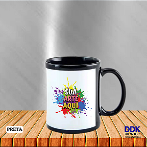 Caneca Personalizada de Cerâmica 325ml com Faixa Branca