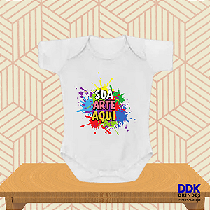 Body Bebê Branco Manga Curta Personalizado