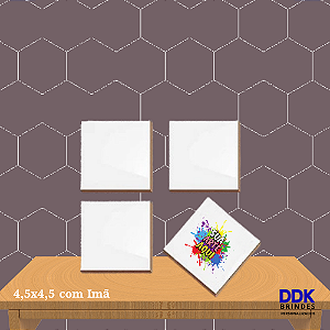 Kit com 04 Azulejos Personalizado 4,5x4,5 cm com imã