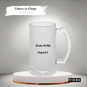 Caneca de Chopp Personalizada Vidro Jateado 475ml