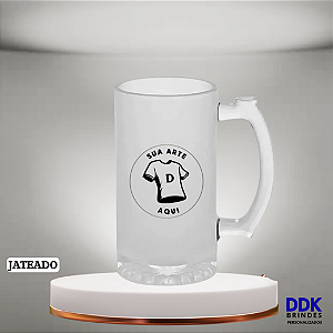Caneca de Chopp Personalizada Vidro Jateado 475ml