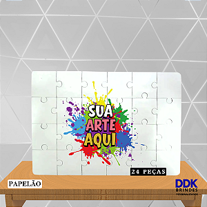Quebra Cabeça Personalizado em Papel 24 peças kit com 05 Unidades