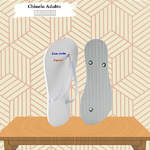 Chinelo Personalizado Branco Adulto