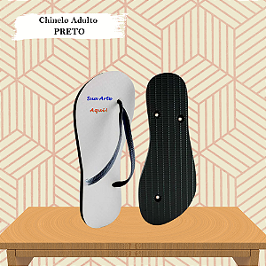 Chinelo Personalizado Preto Adulto