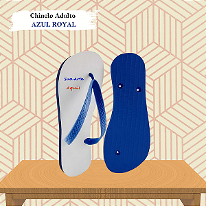 Chinelo Personalizado Azul Royal Adulto