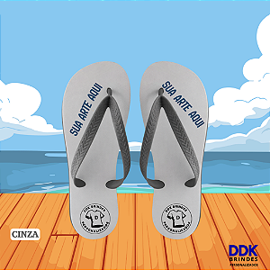 Chinelo Personalizado Adulto Cinza
