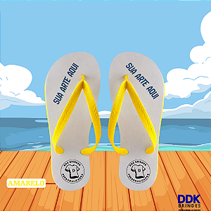 Chinelo Personalizado Adulto Amarelo