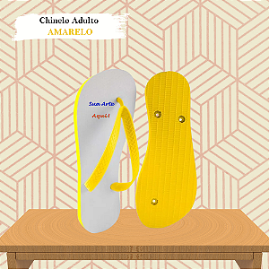 Chinelo Personalizado Amarelo Adulto