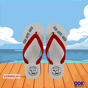 Chinelo Personalizado Adulto Vermelho