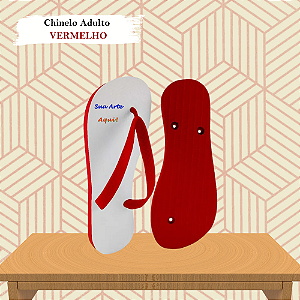 Chinelo Personalizado Vermelho Adulto