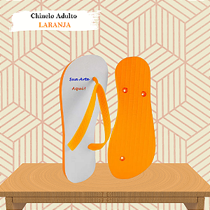 Chinelo Personalizado Laranja Adulto