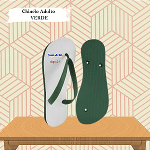 Chinelo Personalizado Verde Adulto