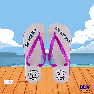 Chinelo Personalizado Adulto Rosa