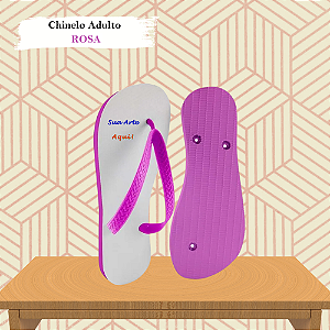 Chinelo Personalizado Rosa Adulto